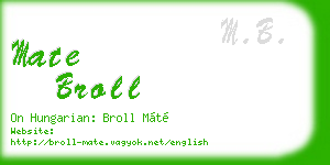 mate broll business card